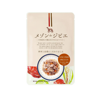 メゾン de ジビエ 天然鹿肉と有機米のドッグフード 天然鹿肉と有機玄米のやわらかリゾット(栄養強化・食欲増進